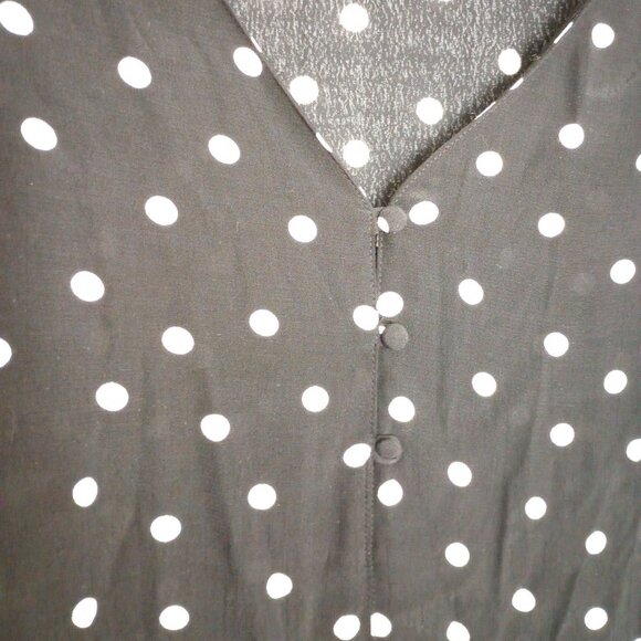Sanctuary Alma Black & White Polka Dot Boho Blouse - Picture 3 of 7